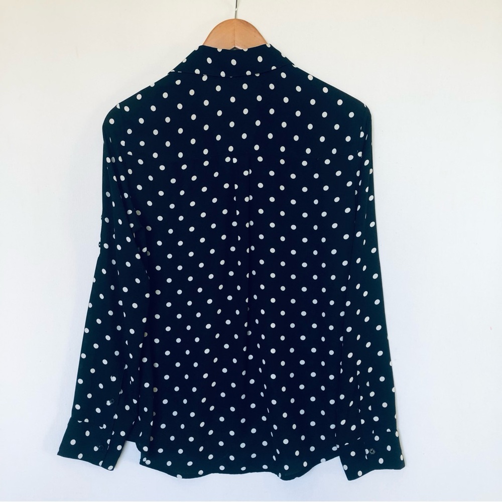 Vintage Y2K EXPRESS Top Medium Long Sleeve Polkadot Career Office